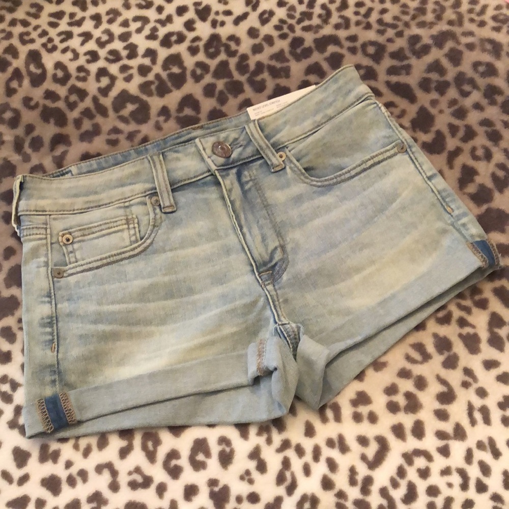 American Eagle Next Level Stretch Shortie Shorts in Blue Size 6 - Picture 6 of 17